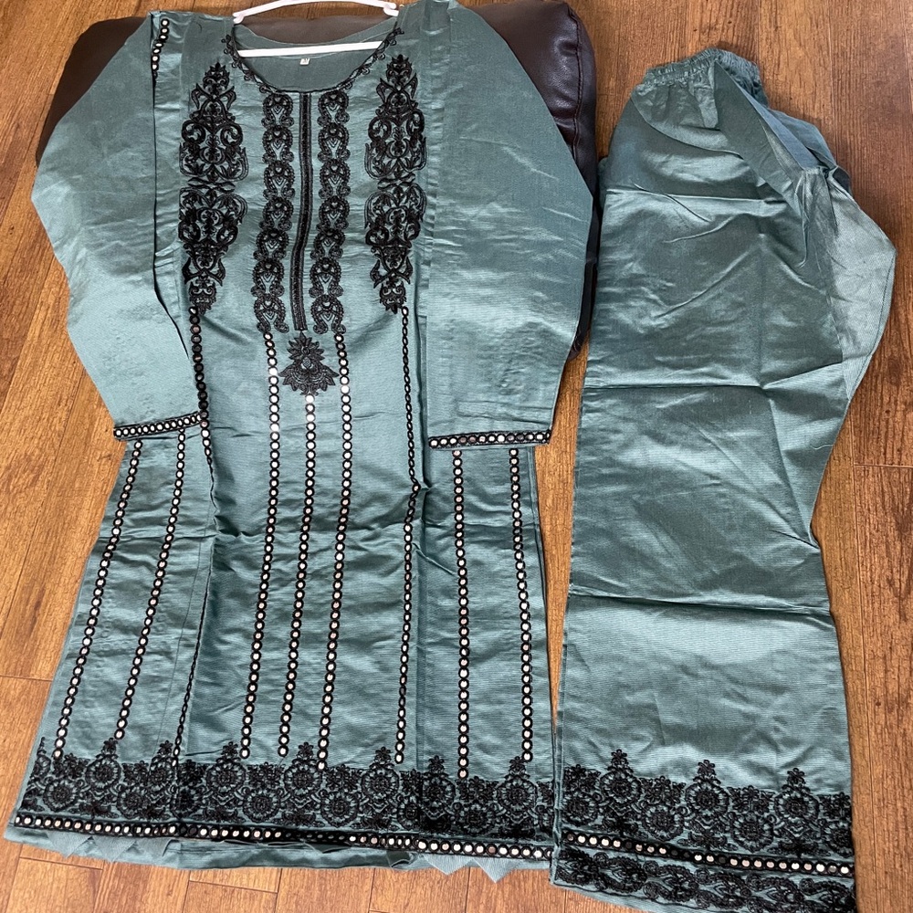 Pakistani embroidered mirror work suit
